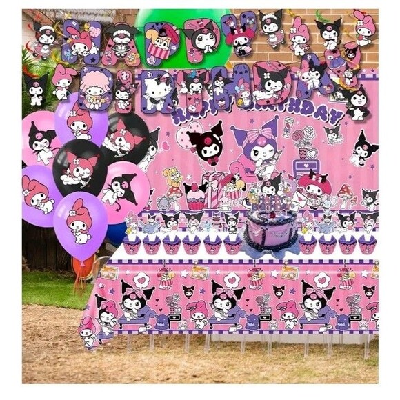 Kuromi Birthday Party Supplies, Party Decoration Set Include Banner,... - Picture 6 of 7